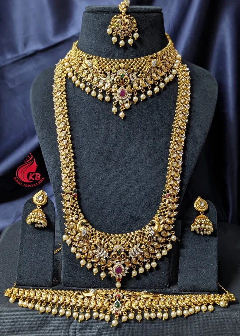 Temple jewellery Indian semi bridal sets