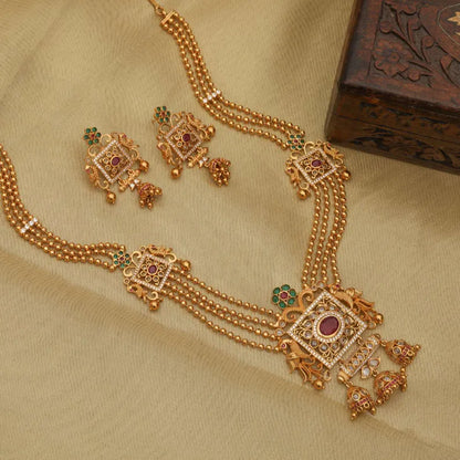 Tanushree Myra Antique Gold-Plated Indian Jewelry Set