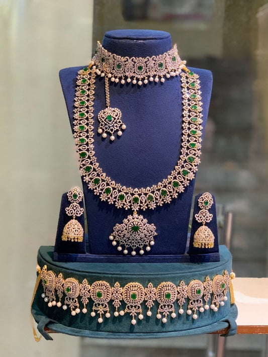 Rose Stone AD Combo Jewellery Set