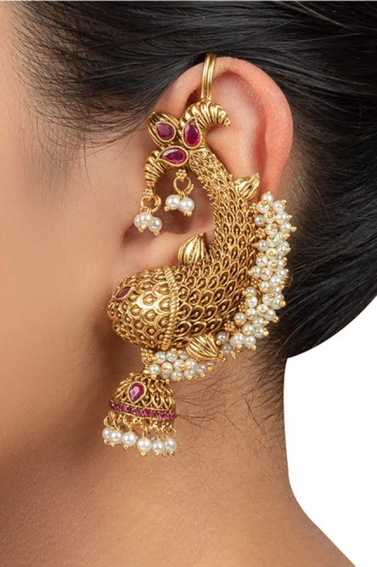 Sakshi Look Earrings With Pearls
